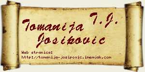 Tomanija Josipović vizit kartica